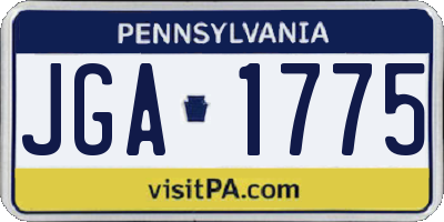 PA license plate JGA1775