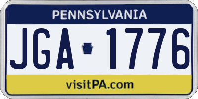 PA license plate JGA1776