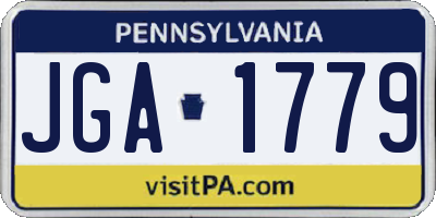 PA license plate JGA1779