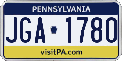 PA license plate JGA1780