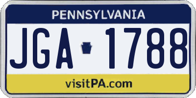PA license plate JGA1788