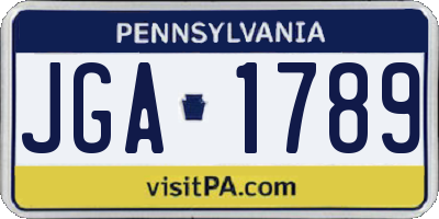 PA license plate JGA1789