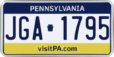 PA license plate JGA1795