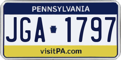 PA license plate JGA1797