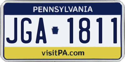 PA license plate JGA1811