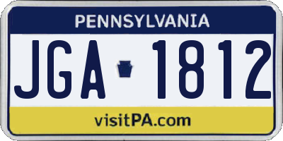 PA license plate JGA1812