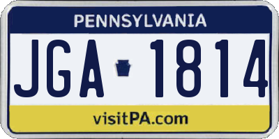 PA license plate JGA1814
