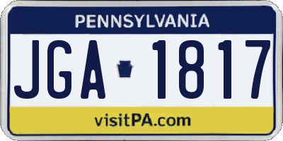PA license plate JGA1817