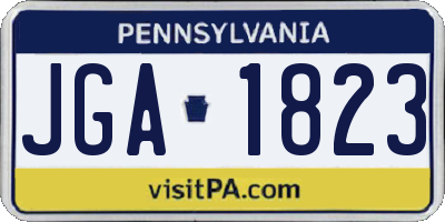 PA license plate JGA1823