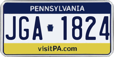 PA license plate JGA1824