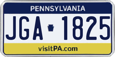 PA license plate JGA1825