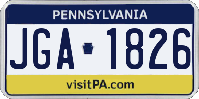 PA license plate JGA1826