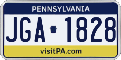 PA license plate JGA1828