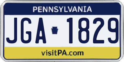 PA license plate JGA1829
