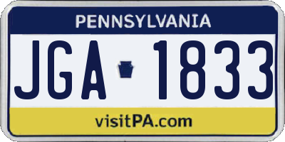 PA license plate JGA1833