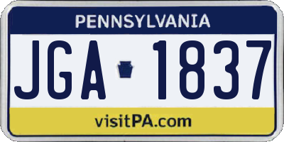PA license plate JGA1837