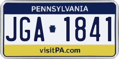 PA license plate JGA1841