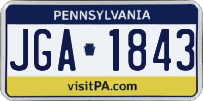 PA license plate JGA1843