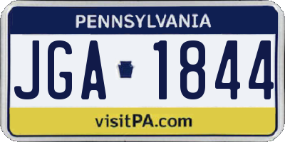 PA license plate JGA1844