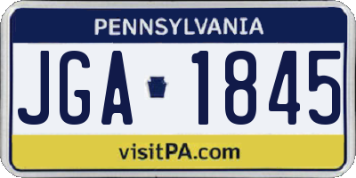PA license plate JGA1845