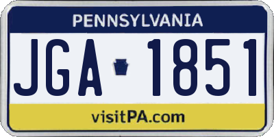 PA license plate JGA1851