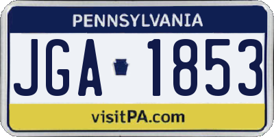 PA license plate JGA1853