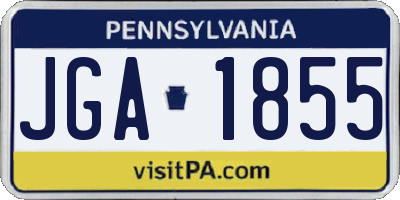 PA license plate JGA1855