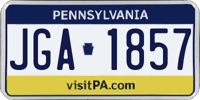 PA license plate JGA1857