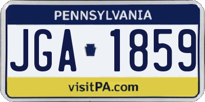 PA license plate JGA1859
