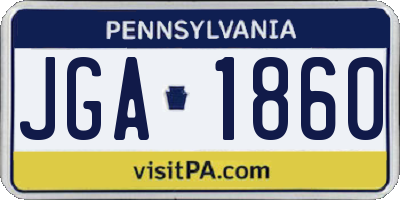 PA license plate JGA1860