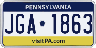 PA license plate JGA1863