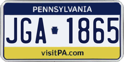 PA license plate JGA1865