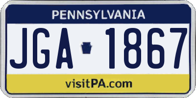 PA license plate JGA1867