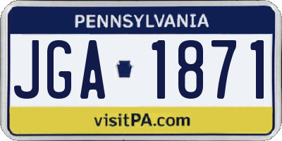 PA license plate JGA1871