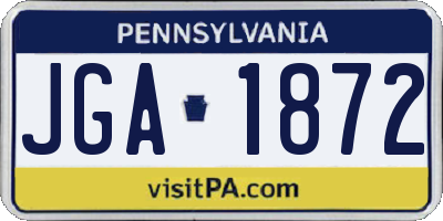 PA license plate JGA1872