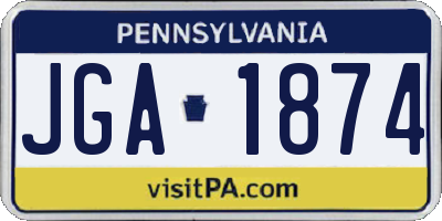 PA license plate JGA1874