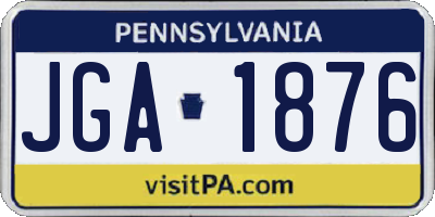 PA license plate JGA1876