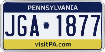 PA license plate JGA1877