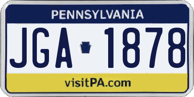 PA license plate JGA1878
