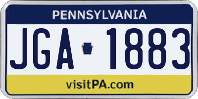 PA license plate JGA1883