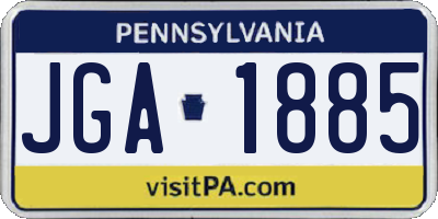 PA license plate JGA1885