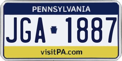 PA license plate JGA1887