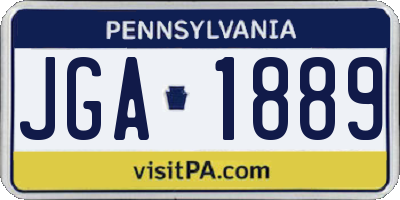 PA license plate JGA1889