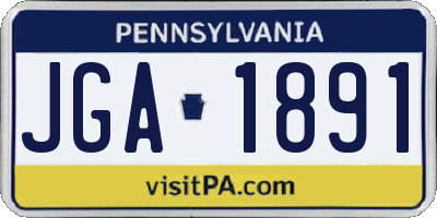 PA license plate JGA1891