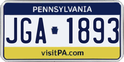 PA license plate JGA1893