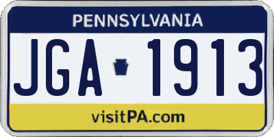 PA license plate JGA1913