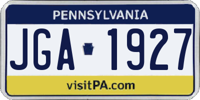 PA license plate JGA1927