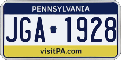 PA license plate JGA1928