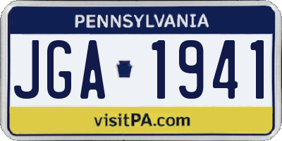 PA license plate JGA1941