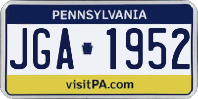 PA license plate JGA1952